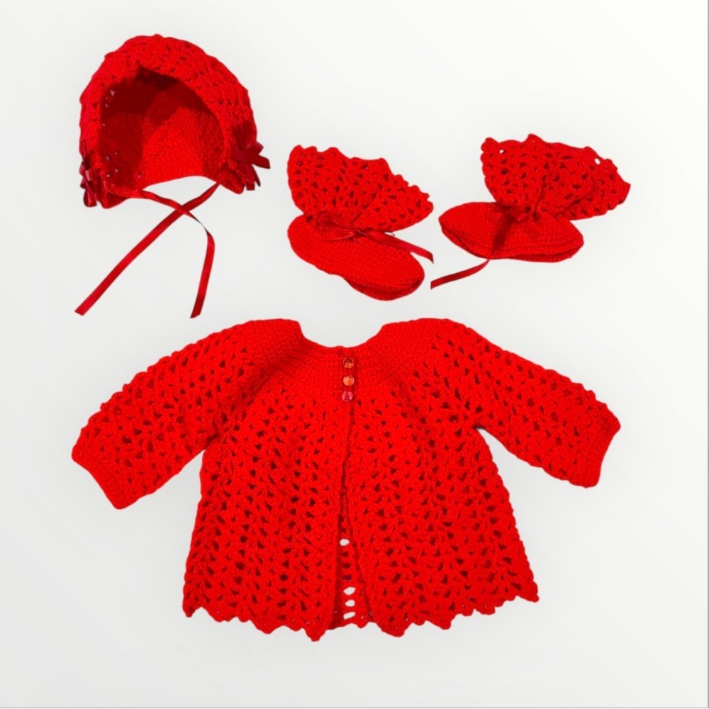 Handmade Red Sweater Set